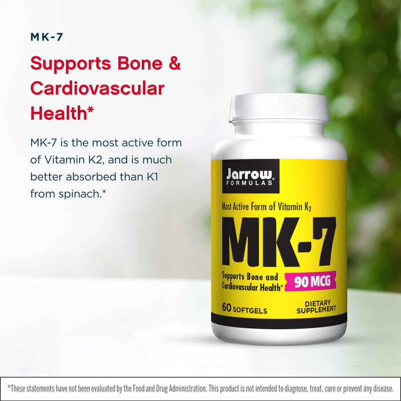 [Australia] - Jarrow Formulas MK-7 90 mcg - 60 Softgels - Superior Vitamin K Product for Building Strong Bones - Supports Heart & Cardiovascular Health - 60 Servings 60 Count (Pack of 1) 