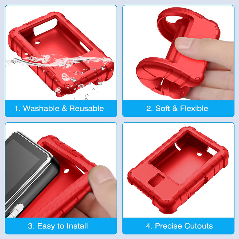 [Australia] - MEDMAX Silicone Case for Tandem T:Slim X2 / T:Slim Insulin Pumps, Shockproof Anti Slip Protective Cover Soft Gel Skin with Raised Bezel for Tandem T:Slim/T:Slim X2 Insulin Pumps (Red) Red 