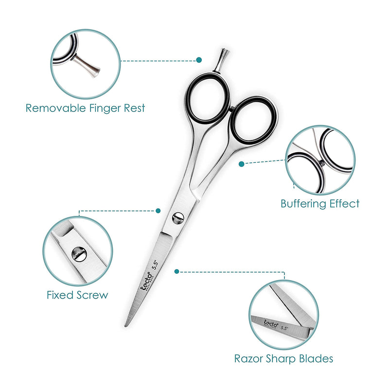 [Australia] - Tecto 5.5“ Professional Hair Cutting Scissors - Hair Shears- Barber Scissor- Premium Stainless Steel Sharp Hairdressing Scissors for Barber, Children, Men, and Women,Hair Shears for Home & Salon 