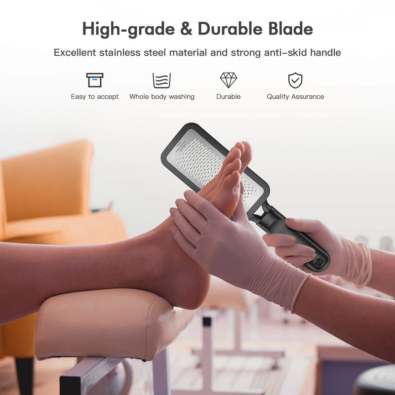 [Australia] - NIUTA 【Factory Direct】 Colossal Foot Rasp Foot Scrubber And Callus Remover，Surgical Grade Stainless Steel Foot File, Can Be Used On Trimming Dead Skin, Callus ect, Black 