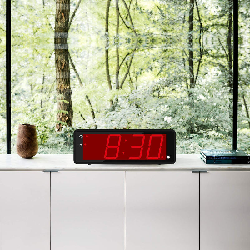 [Australia] - Alarm Clock, Large Display 1.8" LED Numbers, Adjustable Led Brightness, Battery Operated, 12/24Hr, Snooze, Clearly Visible Day and Night, Loud Alarm Clock for Heavy Sleepers Adults, Kids, Elderly 