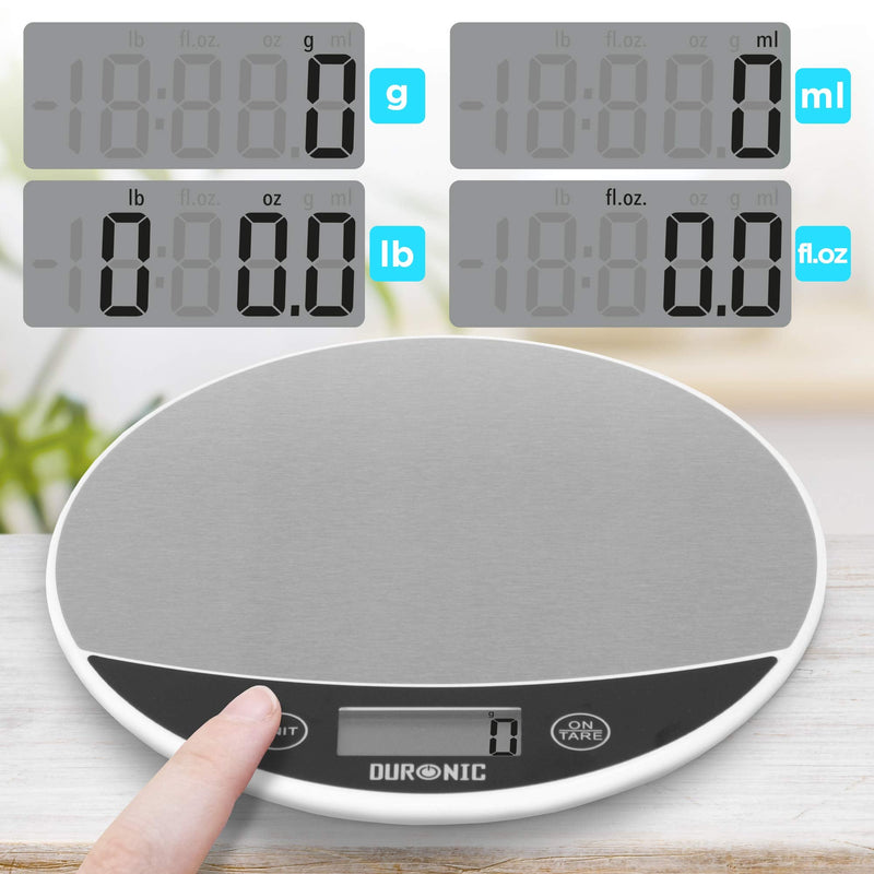 [Australia] - Duronic Kitchen Scales with Bowl KS300 for Baking Postal Parcel Weigh | Design with 1.5L Bowl | 5kg Capacity | Tare | 1g Precision 