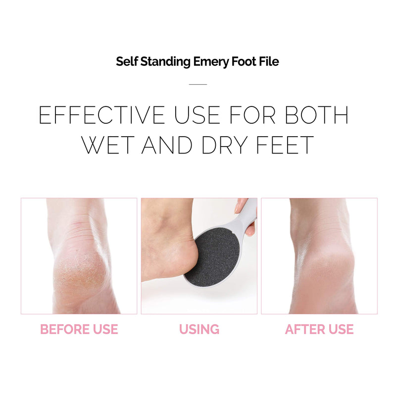 [Australia] - F3 Systems, Self-Standing Emery Foot File, Double-Sided Pedicure Tool, Effective for Cracked Heel, for Wet & Dry Feet, Pedicure, Hygienic Exfoliating, Callus Remover, Foot Scrubber, Professional Care 