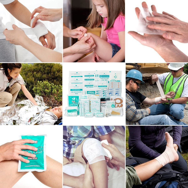 [Australia] - 160 Piece First Aid Kit Bag Refill Kit - Includes Eyewash,Instant Cold Pack, Bandages, Emergency Blanket, Moleskin Pad, Gauze - Extra Replacement Medical Supplies for First Aid 