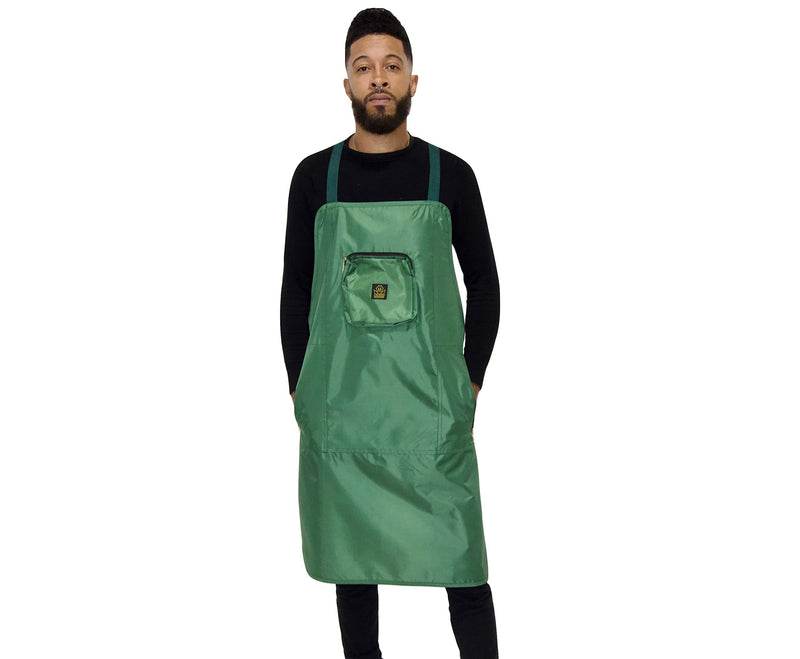 [Australia] - King Midas Barber Aprons Hair Stylist Apron Cross Back Adjustable Chemical Proof (Green) Green 