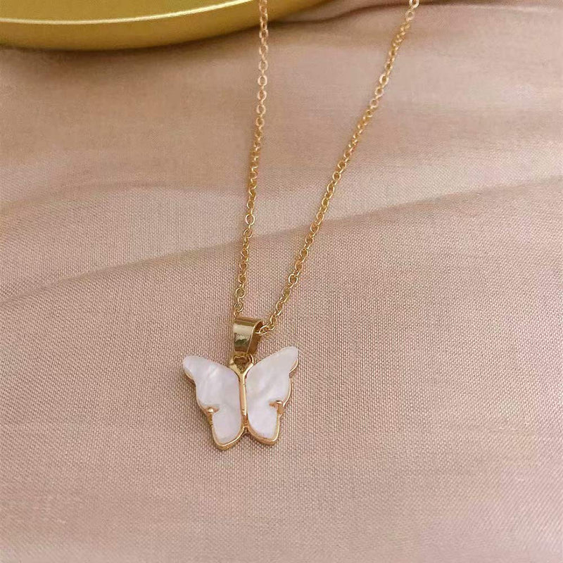 [Australia] - feixun Butterfly Necklace Earrings Set - Adjustable Butterfly Necklace, Butterfly Stud Earrings, Fashion Jewelry for Women, Girls butterfly necklase set 