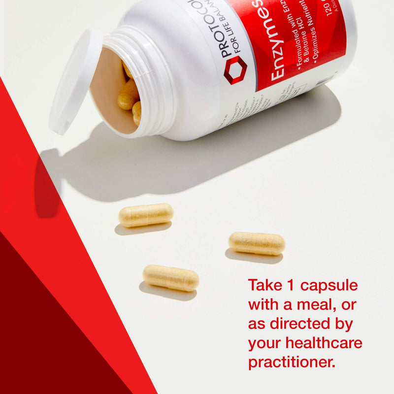 [Australia] - Protocol Enzymes-HCl - Betaine HCl and Digestive Enzymes with Bromelain - 120 Caps 