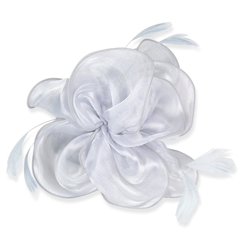 [Australia] - DRESHOW Fascinators Hat Tea Party Headwear Ribbons Feathers on a Headband and a Clip for Girls and Women 8.2" / Gray 