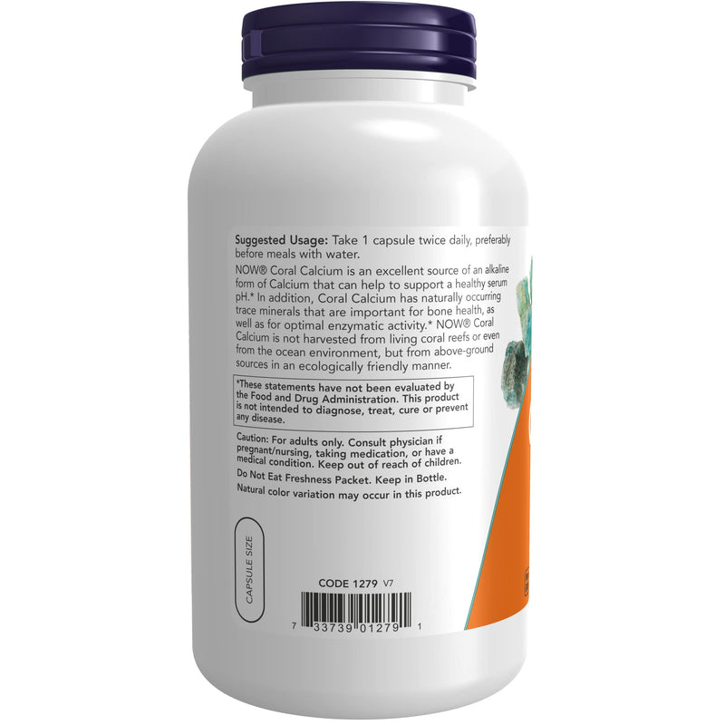 [Australia] - NOW Supplements, Coral Calcium 1,000 mg, Bone Health*, Healthy pH Balance*, 250 Veg Capsules 