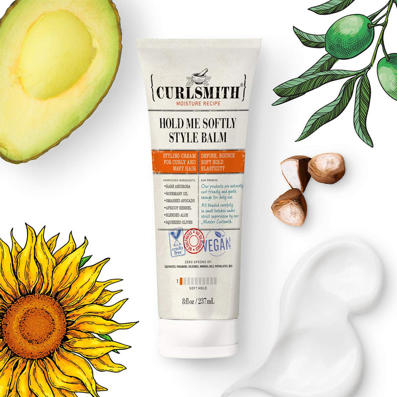 [Australia] - Curlsmith - Hold Me Softly Style Balm - Vegan Soft Hold Styling Cream for Wavy and Curly Hair, Natural Look (8fl oz)… 8 Fl Oz (Pack of 1) 