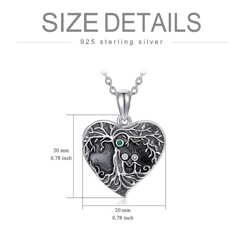 [Australia] - Heart Locket Necklace That Hold Pictures Sterling Silver Photo Locket Pendant Memorial Gift for Women Girl Family Tree Heart Locket 