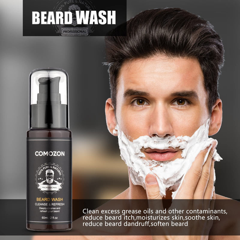 [Australia] - Beard Grooming Kit for Men, Beard Kit Gifts for Him, Beard Growth Kit with Beard Oil, Beard Shampoo, Beard Comb, Beard Brush, Beard Balm, Beard Scissors, Best Beard Men Gifts 
