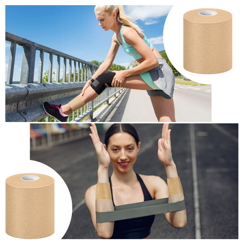 [Australia] - 3 Pieces Athletic Pre Wrap Tape for Hair Foam Underwrap Tape Sports Pre-wrap Athletic Tape Underwrap for Hair Ankle Wrists Knees Sports 2.75 Inch by 30 Yards(Beige) Beige 