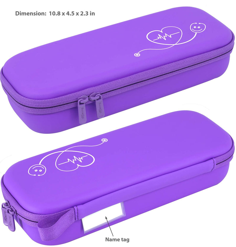 [Australia] - ButterFox Premium Stethoscope Case with Divider and ID Slot for 3M Littmann Classic III, Cardiology IV Diagnostic and More Stethoscopes with Pocket for Nurse Accessories (Purple) Purple 