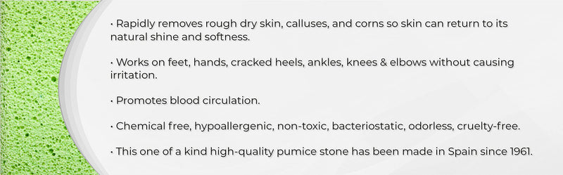 [Australia] - Ellie Chase Double Sided 100% Siliglass Pumice Stone Callus Remover, Exfoliates Feet & Smooths Skin, 1 Pack 