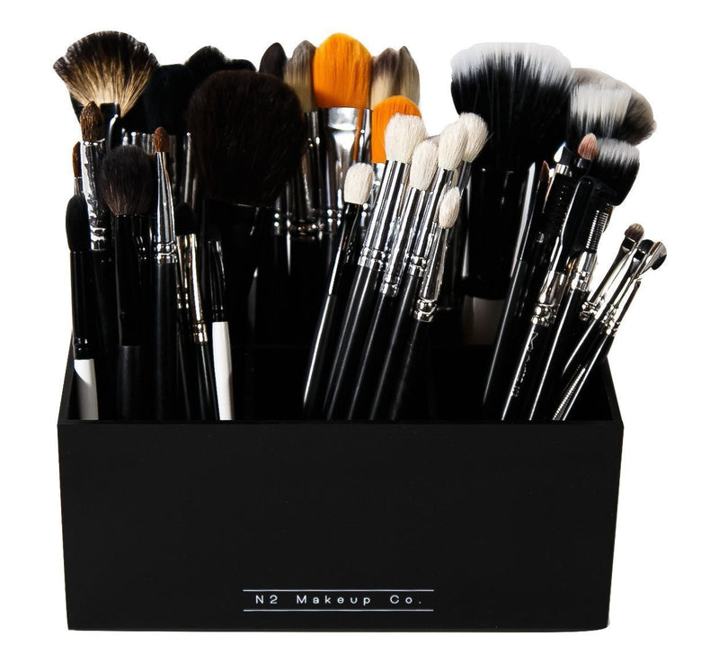 [Australia] - N2 Makeup Co Makeup Brush Holder Organizer - Multiple Slot Acrylic Cosmetics Brushes Storage Solution (6 Slot Holder) 6 Slot Holder 