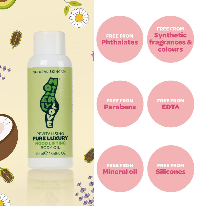 [Australia] - Motherlylove PURE LUXURY REVITALISING Body Oil | 100% Natural & Vegan Rose, Chamomile & Lavender Essential Oils | Soothes Aches & Pains, Relaxes & Uplifts | Made in UK | Created by an Expert Midwife 