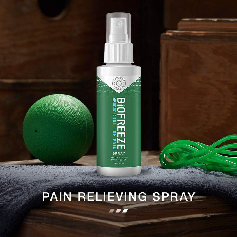 [Australia] - Biofreeze Pain Relieving Spray, 118 ml, Cooling Topical Analgesic, On-the-Go Use, Long Lasting, Soothing, Targeted Pain Relief, Cold Therapy for Athletes, Fast Acting for Muscle, Joint & Back Pain 118ml Pack of 1 