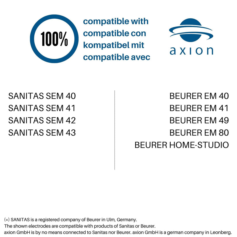 [Australia] - Set electrodes compatible to SANITAS & BEURER - 4 back TENS & EMS pads for electrostimulation machines - 3.5mm button - axion brand quality 