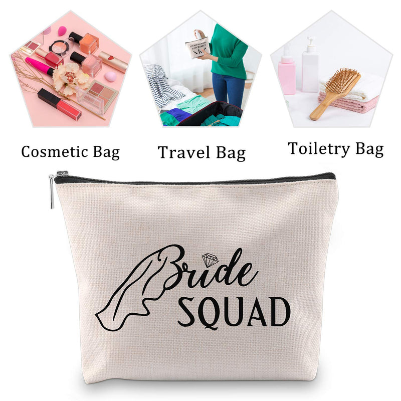 [Australia] - MBMSO Bride Squad Makeup Bag Bridesmaid Cosmetic Bag Bridal Party Gifts Bachelorette Party Gifts Wedding Gifts for Bridesmaids (Makeup Bag) 