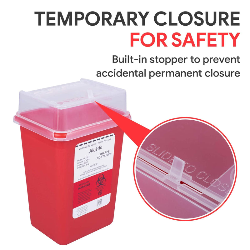 [Australia] - Sharps Container for Home Use and Professional 1 Quart (3-Pack) by Alcedo | Biohazard Needle and Syringe Disposal | Small Portable Container for Travel 3 