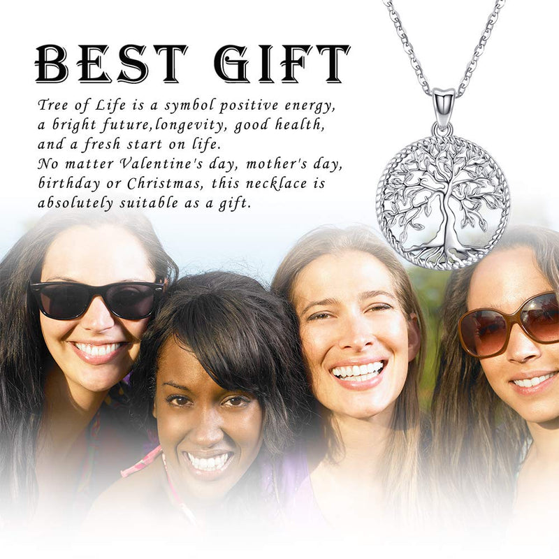 [Australia] - Odinstone Tree of Life Necklace, Sterling Silver Pendant for Women Girls, Best Jewelry Gifts for Mom/Wife/Grandma/Girlfriend(with Fine Gift Box) 