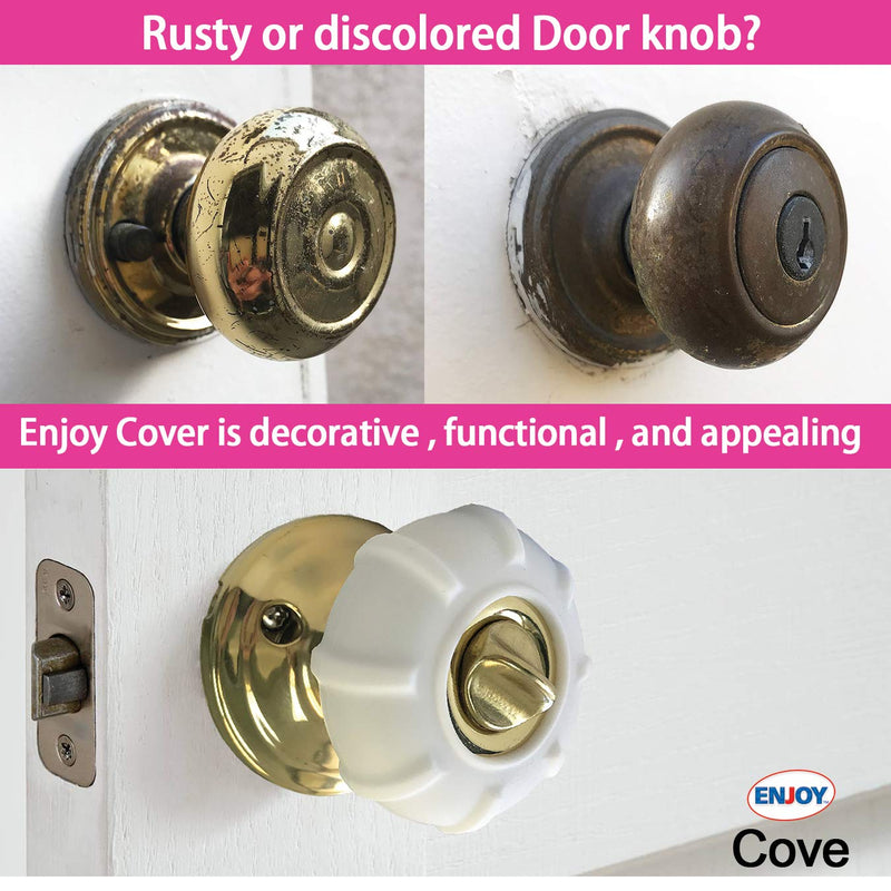 [Australia] - Enjoy Cover - Silicone Door knob Grips Nonslip Arthritis & Senior Living Aids Fits All Door Knob Universal Size 4 Pack White 