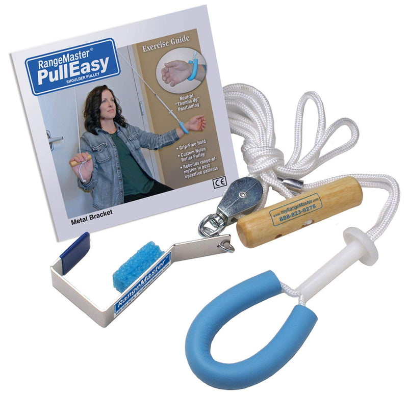 [Australia] - RangeMaster PullEasy Shoulder Pulley with Patient Guide │Physical Therapy Shoulder Pulley │ Aids with Shoulder Surgery Recovery │ Grip-Free Hold │ Metal Bracket Door Attachment 