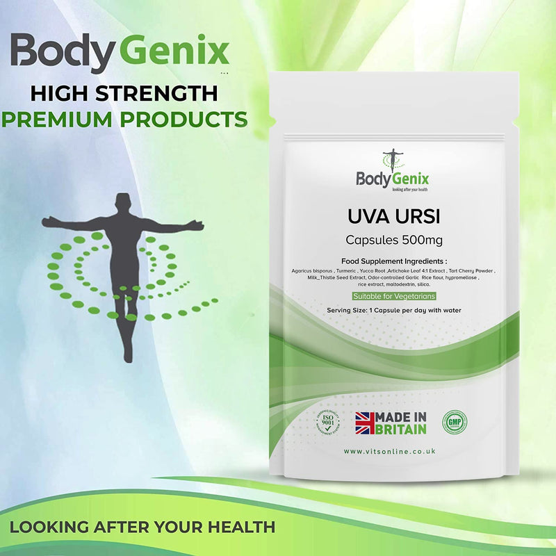 [Australia] - Bodygenix UVA Ursi | with Anti-inflammatory Properties | Supplement | Support Healthy Immune System and Urinary infections | 500mg (30) 1 Month Supply 