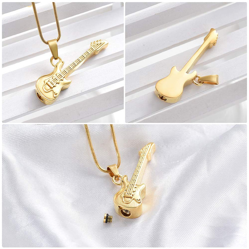 [Australia] - memorial jewelry Musical Instrument Cremation Necklace for Women&Men Guitar Urn Necklace for Ashes 11728-FBA-G 