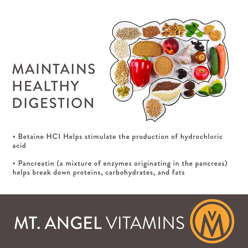 [Australia] - Mt. Angel Vitamins - Hydrochloric Acid Betaine, Supports Healthy Digestion & Gastric Juices (200 Vegetarian Chlorocaps) 200 Count (Pack of 1) 