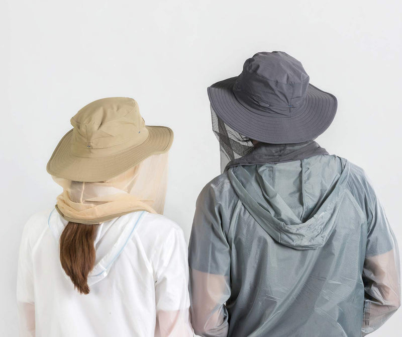 [Australia] - Home Prefer Mosquito Net Hat Mens Sun Protection Hat Safari Hat Bucket Hat Khaki 