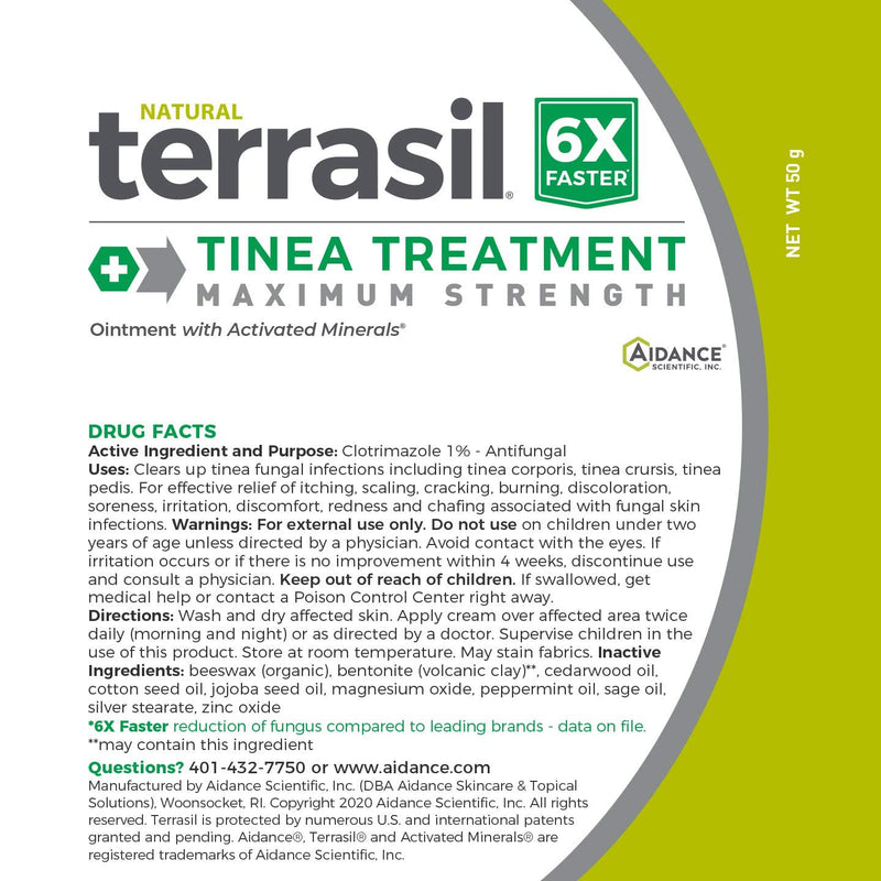 [Australia] - Terrasil Tinea Treatment MAX - 6X Faster Relief, Patented Natural Therapeutic Anti-fungal Ointment for Tinea Relieves itching, Discoloration, Irritation, Discomfort - 50gm 