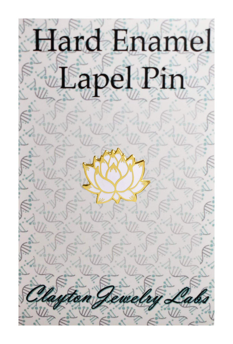 [Australia] - Lotus Flower Hard Enamel Lapel Pin Gold / White 