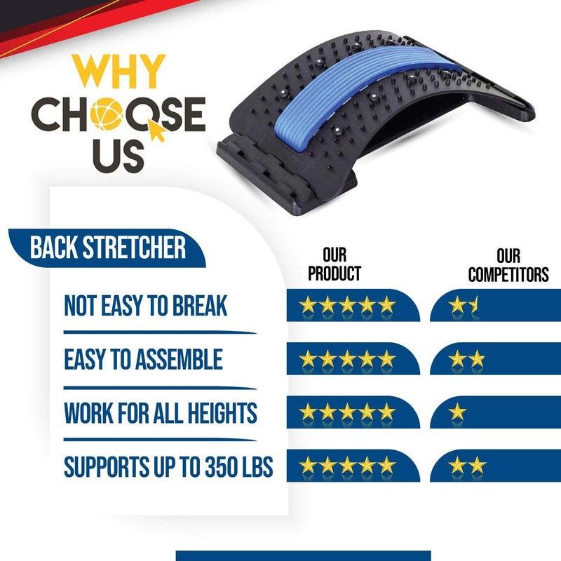 [Australia] - Back Stretching Device and Multi-Level Lumbar Support Stretcher Spinal Back Stretcher for Lower and Upper Muscle Pain Relief Deck for Herniated Disc Promotes Spine Decompression 