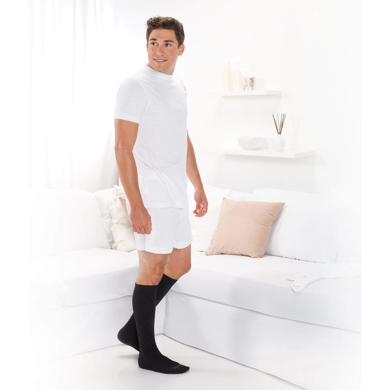 [Australia] - SmartKnit Seamless Over-The-Calf Socks 3-Pack for Diabetes, Arthritis or Sensitive Feet (Black, White, Navy - Medium) 