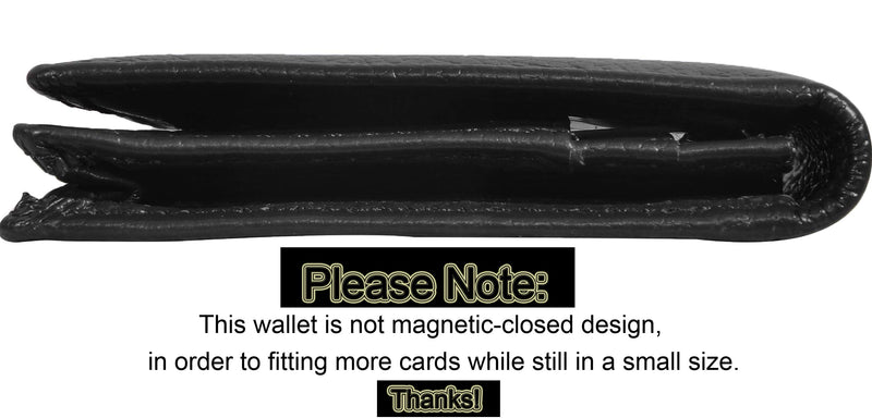 [Australia] - Outrip Genuine Leather Business Card Holder Name Card Case Credit Card Wallet with ID Window RFID Blocking (Black) Black 