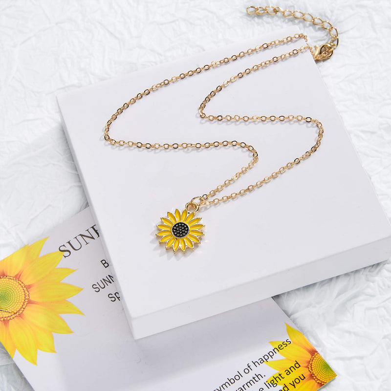 [Australia] - Sunflower Pinky Promise Bracelets Best Friend Long Distance Friendship Gifts for Women Teen Girls Sunflower Necklace 