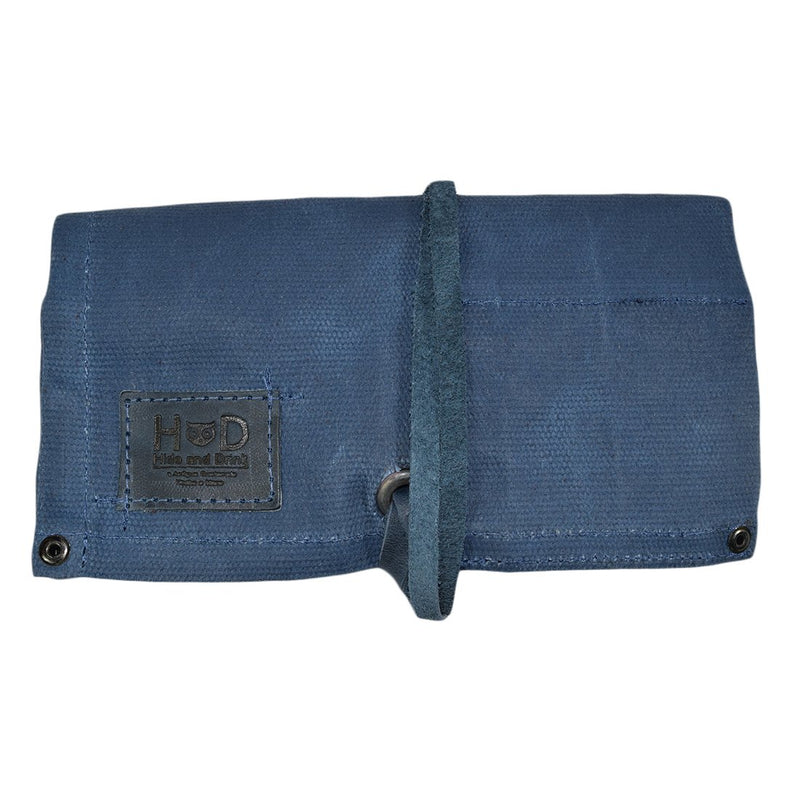 [Australia] - Hide & Drink, Waterproof Waxed Canvas Travel Watch Roll Organizer Holds Up To 4 Watches, Easy Carry On Watchlover Storage, Travel & Commuter Essentials, Handmade Includes 101 Year Warranty :: Blue Mar 