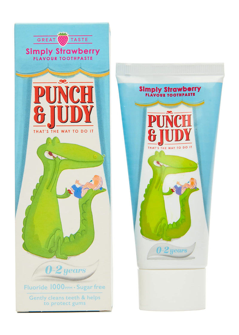 [Australia] - Punch & Judy - Baby Strawberry Flavour Toothpaste for 0-2 Years - Multipack, Sugar Free, Fluoride 1000ppm (3x50ml) 50 ml (Pack of 3) 