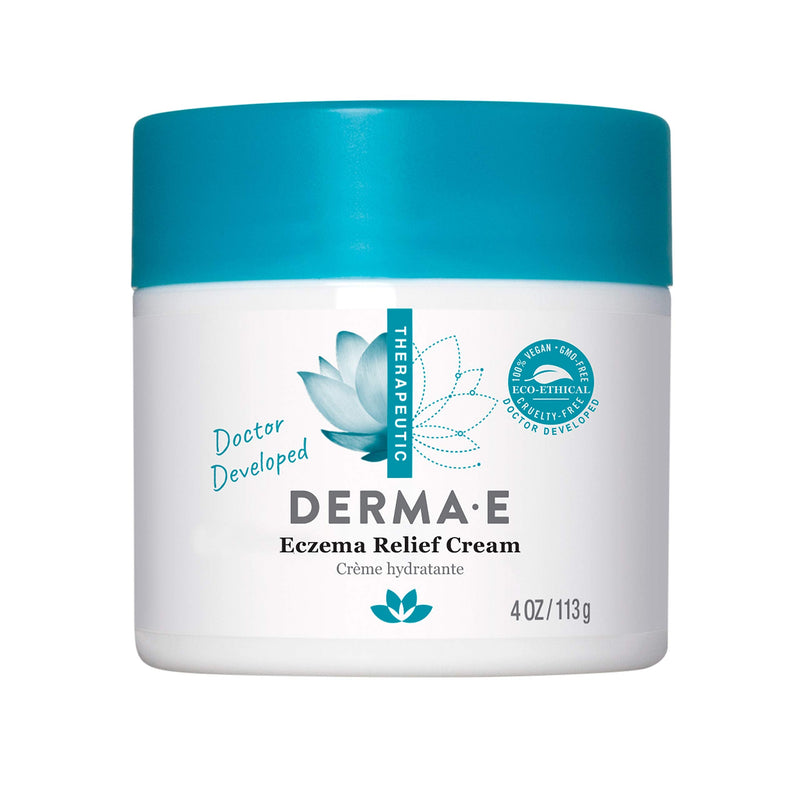 [Australia] - DERMA E Eczema Relief Cream – All Natural Itch Relief Cream – Soothing Eczema Cream Relieves Flaky, Scaly and Dry Skin - Antioxidant-Rich Topical Eczema and Psoriasis Cream, 4oz 