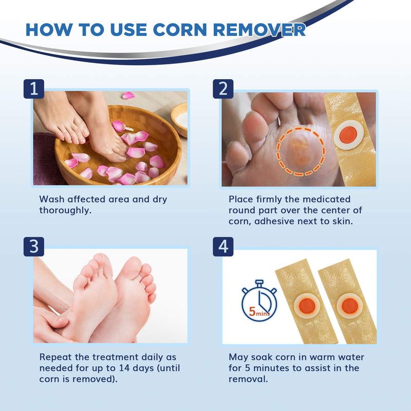 [Australia] - Corn Remover, 42 Corn Remover Pads, High Efficacy Corn Treatment Pads, Toe and Callus Corn Removal, Corn Remover Pads for Foot Corn Removal, 42 Pads 42 Count (Pack of 1) 