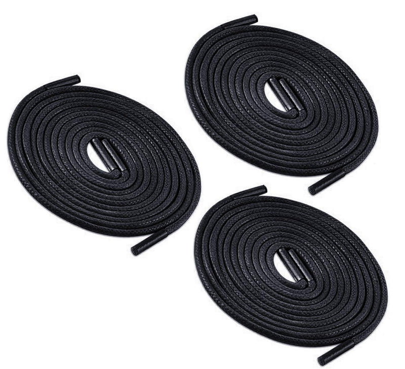 [Australia] - BB BROTHER BROTHER (3 Pairs) Colored Oxford Dress Shoe Laces | Shoe Strings 30’’ (76 cm) Black 