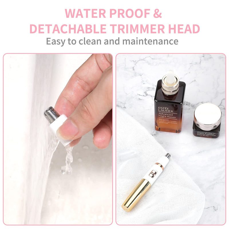 [Australia] - Ear and Nose Hair Trimmer for Women Nose Hair Clipper Professional Painless Nose Trimmer Ladies Eyebrow and Facial Hair Trimmer Battery-Operated,Waterproof Dual Edge Blades for Easy Cleansing Rose Gold 