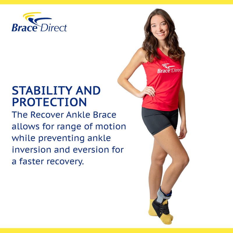 [Australia] - Recovery Lightweight Ankle Brace- Easy Tie Lacing & Moldable Footplate to Control Inversion/Eversion for Ankle Injuries and Sprains Support Stabilizer by Brace Direct Large Right 