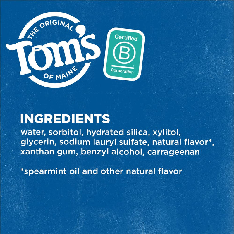 [Australia] - Tom's of Maine Fluoride-Free Antiplaque & Whitening Natural Toothpaste, Spearmint, 5.5 oz. 2-Pack (Packaging May Vary) 5.5 Ounce, 2 Pack 