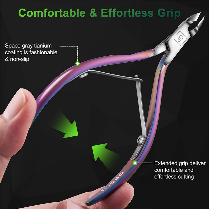 [Australia] - Cuticle Trimmer Cuticle Nippers Clippers Stainless Steel Hangnail Remover Extremely Sharp Cutter Pedicure Manicure Tool, opove X7 Rainbow Gradient 
