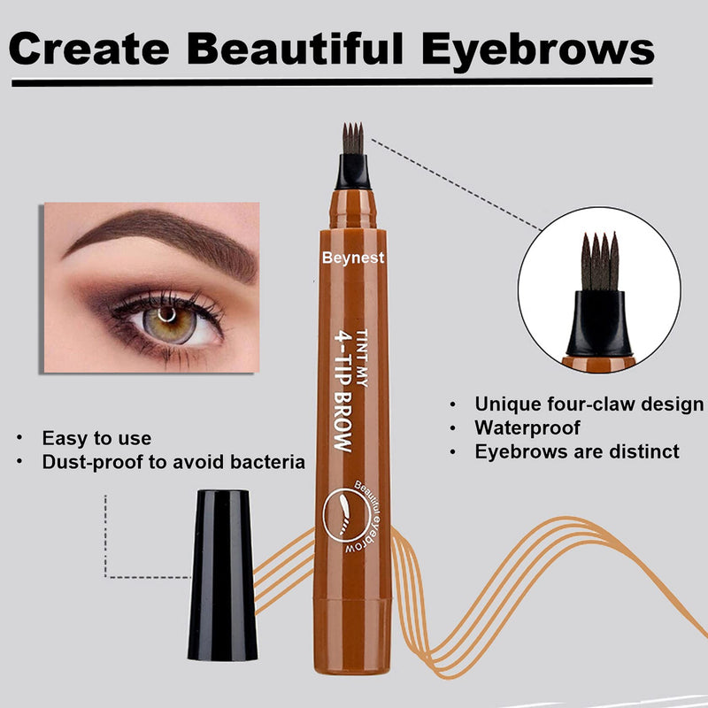 [Australia] - 2PCS Eyebrow Tattoo Pen,Microblading Eyebrow Pen,Waterproof Eyebrow Pencil,Brow Pencil for Creating Long-Lasting Natural Eye Makeup Black 