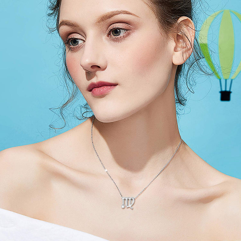 [Australia] - AOBOCO 925 Sterling Silver 12 Constellation Horoscope Zodiac Astrology Pendant Necklace with Swarovski Crystal Virgo 