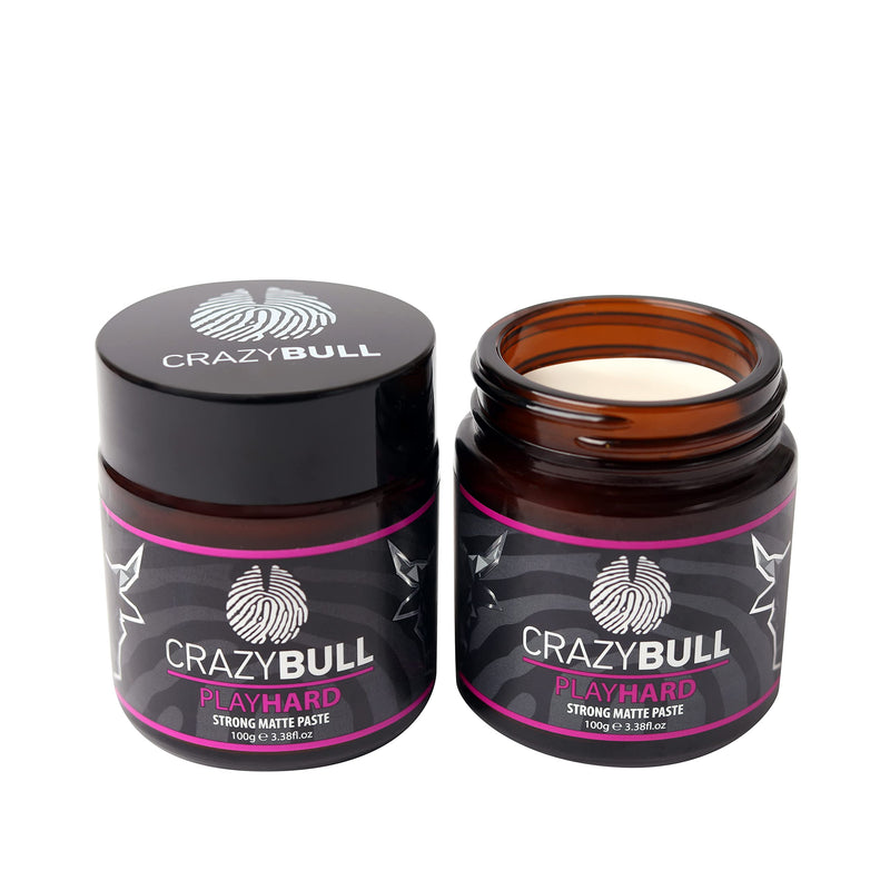 [Australia] - Crazy Bull Play Hard Strong Hold Matte Finish Styling Paste 100g 